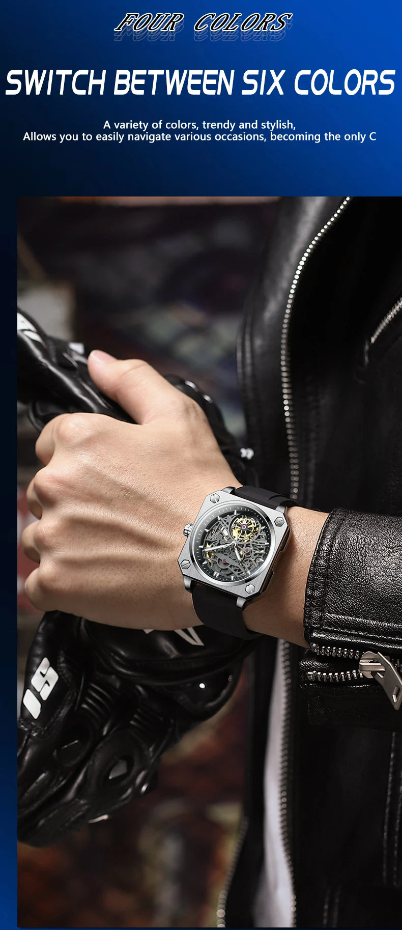 BINBOND mechanical wristwatches for men luxury luminous waterproof automatic accurate tourbillon men's watch skeleton reloj