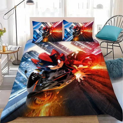 The Movie H-Hedgehog S-SonicES 3 Duvet Cover Set Soft Washed Cotton Bed 2/3pcs Summer Comfortable Student Dormitory Home Bedding