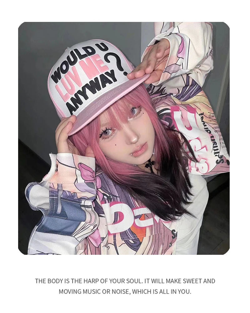Gorras de béisbol unisex con bloques de color, letras estampadas y bordadas, estilo hip hop, de malla transpirable, con visera para el sol, gorras de camionero urbanas y versátiles