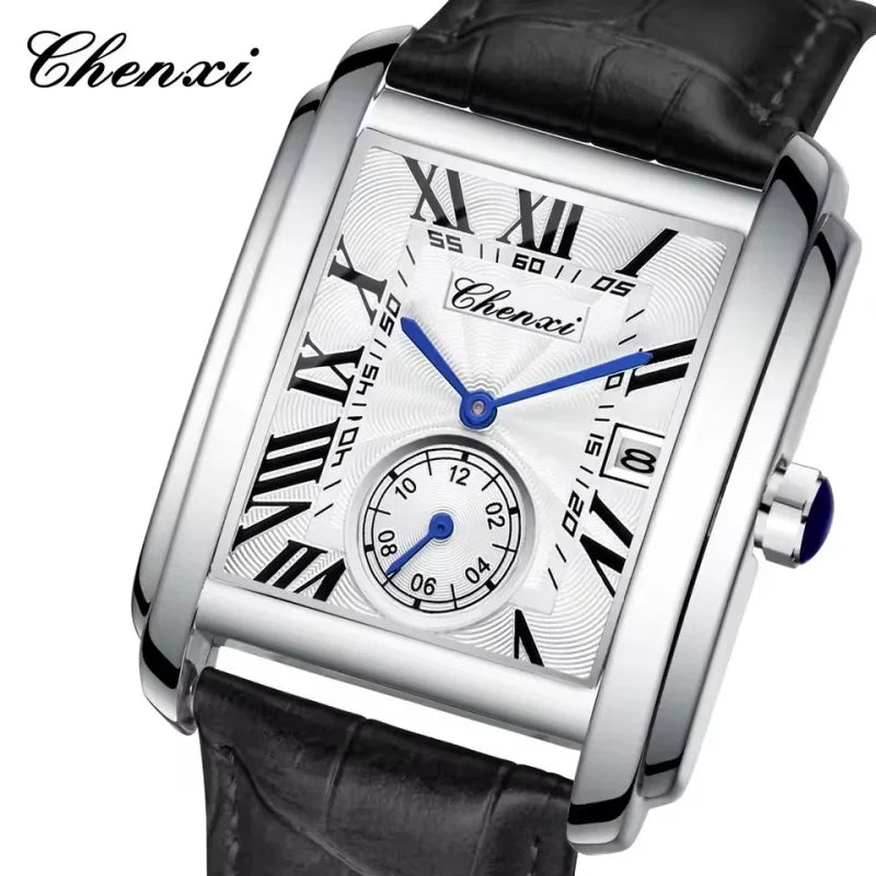CHENXI 8216 Hot Selling Top Brand Business Men's Watch Quartz Military Calendar Waterproof Men's Leather Strap Elegant Clock