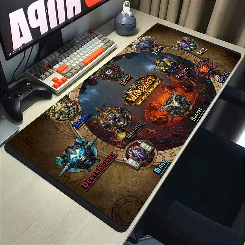 Velká gumová podložka pod myš a klávesnici Natural Horde Alliance HD World Of Warcraft Gaming, s rychlým povrchem a obšitými okraji