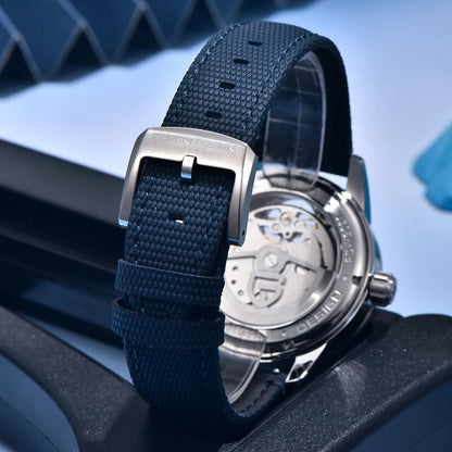PAGANI DESIGN – Ceas mecanic de lux pentru bărbați, 41 mm, sticlă de safir, curea din piele, rezistent la apă, stil pilot, cu turbilion și fază lunară