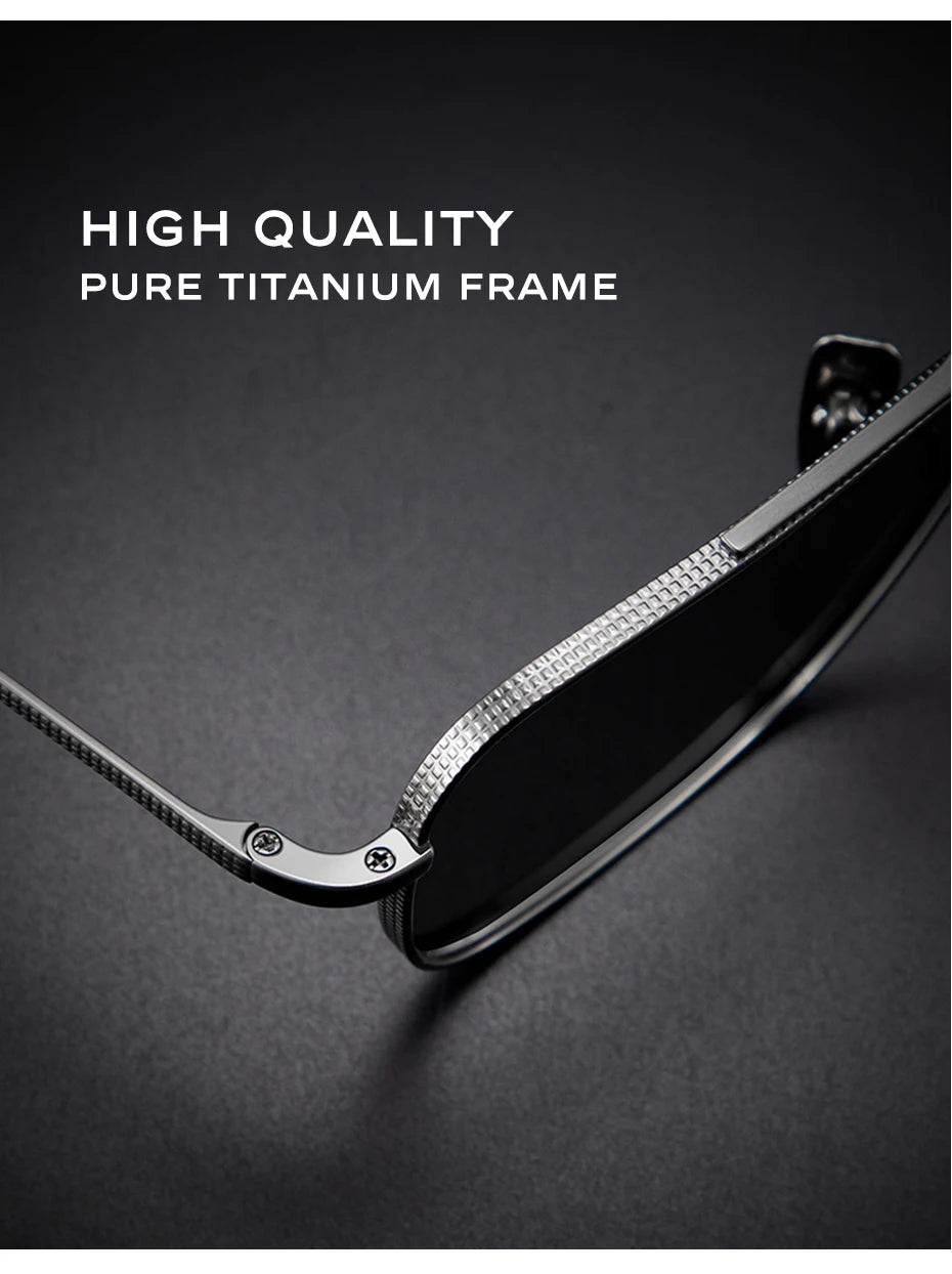 Ochelari de soare polarizați pentru bărbați CAPONI, Seiko, din titan pur, fotocromatici, pentru activități în aer liber și conducere, UV400, ochelari de soare de marcă originală BS50004