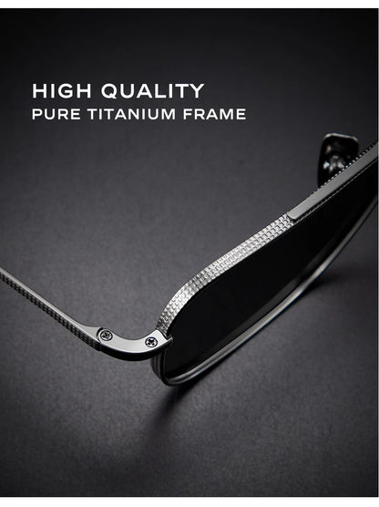 Ochelari de soare polarizați pentru bărbați CAPONI, Seiko, din titan pur, fotocromatici, pentru activități în aer liber și conducere, UV400, ochelari de soare de marcă originală BS50004