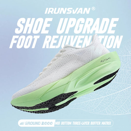 IRUNSVAN sneakers i kolfiber – löparskor för nybörjare/avancerade – andningsbara och bekväma träningsskor med tjock sula, unisex 130