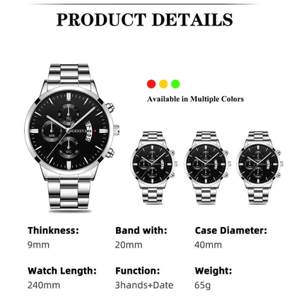 Mode Herenhorloge Luxe Kalender Kwarts polshorloge Zakelijke horloges Herenklok Herenarmband