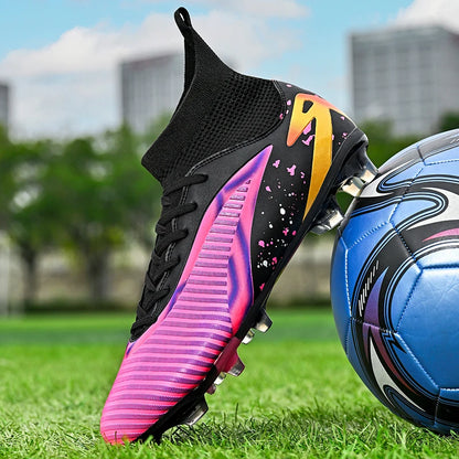 Nouvelles chaussures de football pour hommes, chaussures de sport, chaussures de futsal à cheville haute, chaussures de football de haute qualité, antidérapantes pour intérieur et extérieur, ultralégères, antidérapant