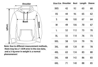 2024 Mens Hoodies Eagle Tattoo Pattern Vikings 3D Printed Fashion Casual Harajuku Hip Hop Autumn And Winter Oversized Sudaderas, size chart