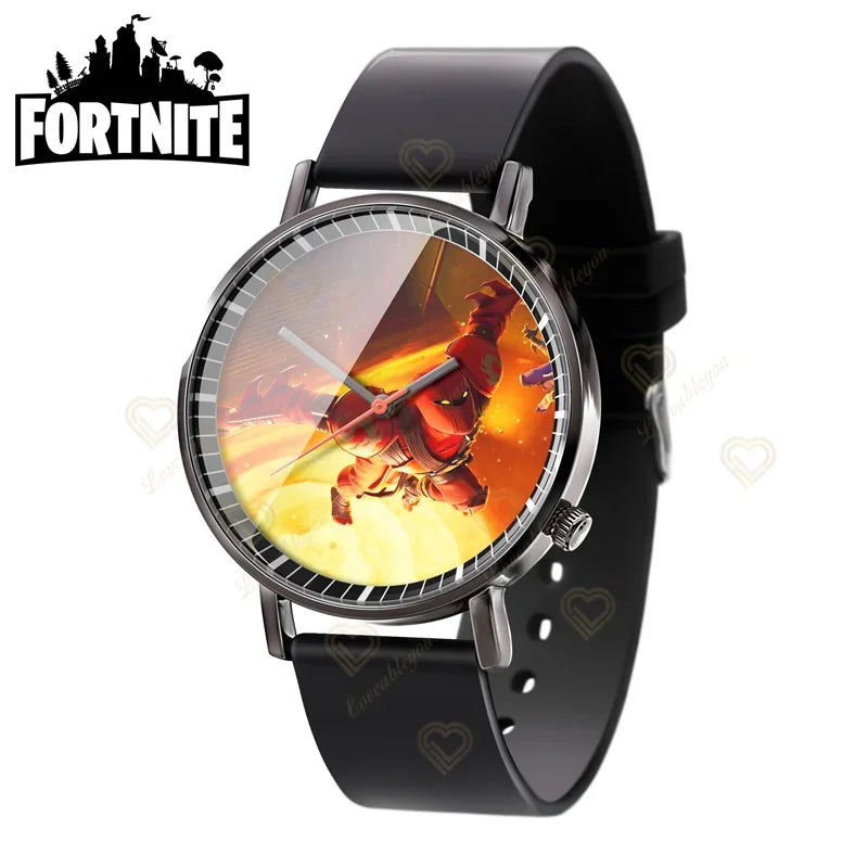 Wrist Watch F-Fortnited Cook Watch Trend Fashion Creative Quartz Student Watches Battle Game Figure Model Kids Birthday Gift
