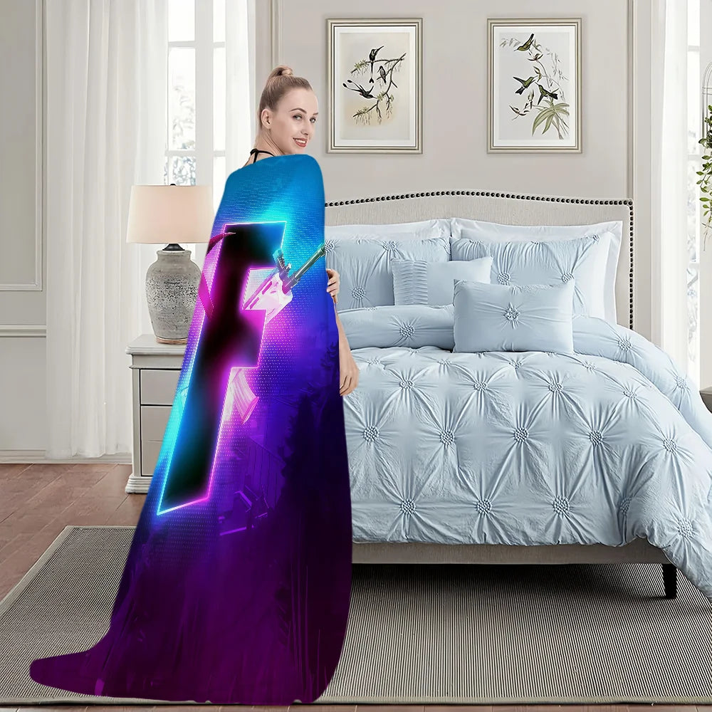 F-Fortnite Logo Game Blanket For Soft Throw Blanket for Picnic Bed Sofa Home Bedroom Cozy Warm Comfortable
