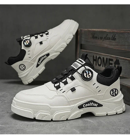 Nouvelles chaussures basses pour hommes, à boucle rotative, sportives, décontractées, tendance, d'extérieur, imperméables, chaussures de travail, semelle EVA, caoutchouc, Zapatillas Hombre