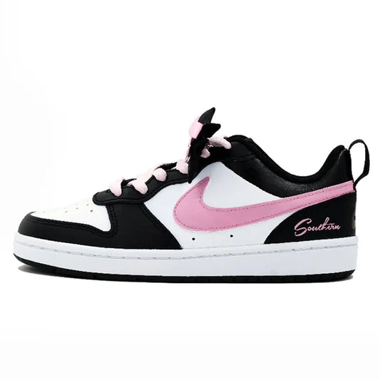 Sneakers personalizzate Nike Court Borough rosa e viola con stella - Scarpe da skate uniche da donna