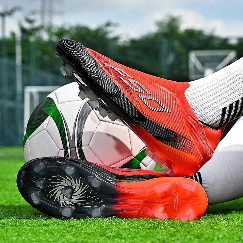 Chaussures de football respirantes AG pour hommes et femmes, chaussures de football professionnelles antidérapantes, chaussures de sport d'extérieur, crampons d'entraînement