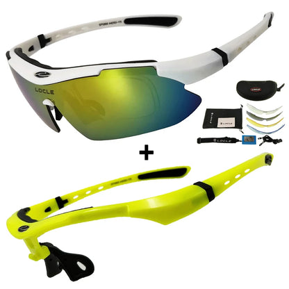 Ochelari de ciclism LOCLE UV400 polarizați pentru bărbați – pentru șosea, MTB, biciclete, pescuit, călărie – ochelari de protecție pentru ciclism