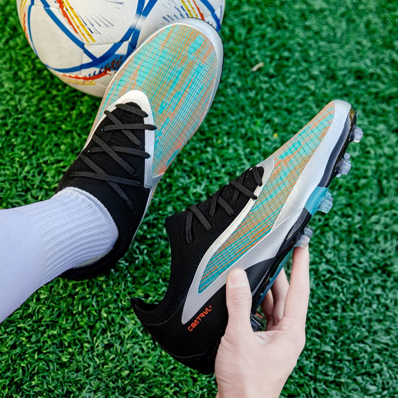 Bottes de Football professionnelles antidérapantes, baskets de sport sur le terrain, TF/FG, chaussures d'entraînement ultralégères, crampons de Football