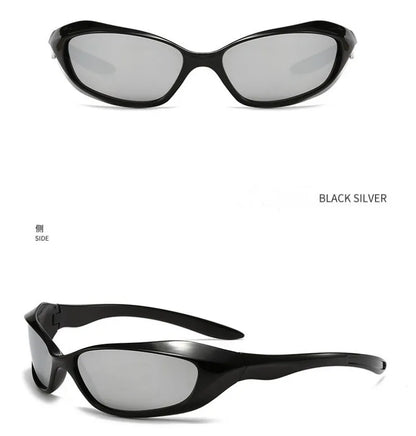KLASSNUM Y2K Punkowe okulary sportowe dla mężczyzn i kobiet Future Sense Okulary przeciwsłoneczne Markowe designerskie imprezowe z ochroną UV400 Modne okulary ochronne Nowość