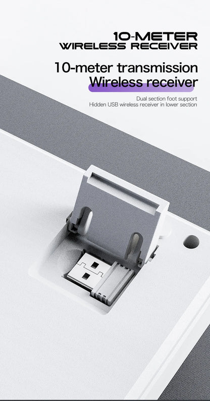 Xunfox TK100 Bluetooth Wireless Dual-Mode Keyboard Desktop Laptop Office E-Sports Gaming RGB Light Effect Charging Robot Feel
