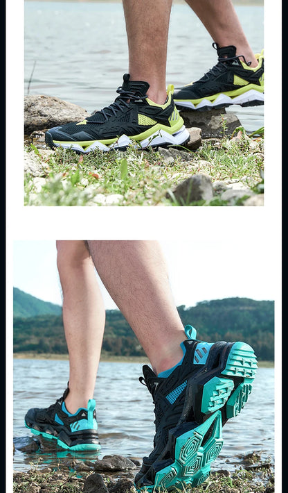 Rax Men's Waterproof Hiking Shoes Breathable Hiking Boots Outdoor Trekking Sports Sneakers Tactical Shoes