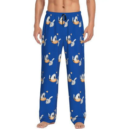 Pantalones de pijama personalizados para hombre con estampado «Soniced», con motivo de erizo, ropa de dormir, pantalones de estar por casa con bolsillos