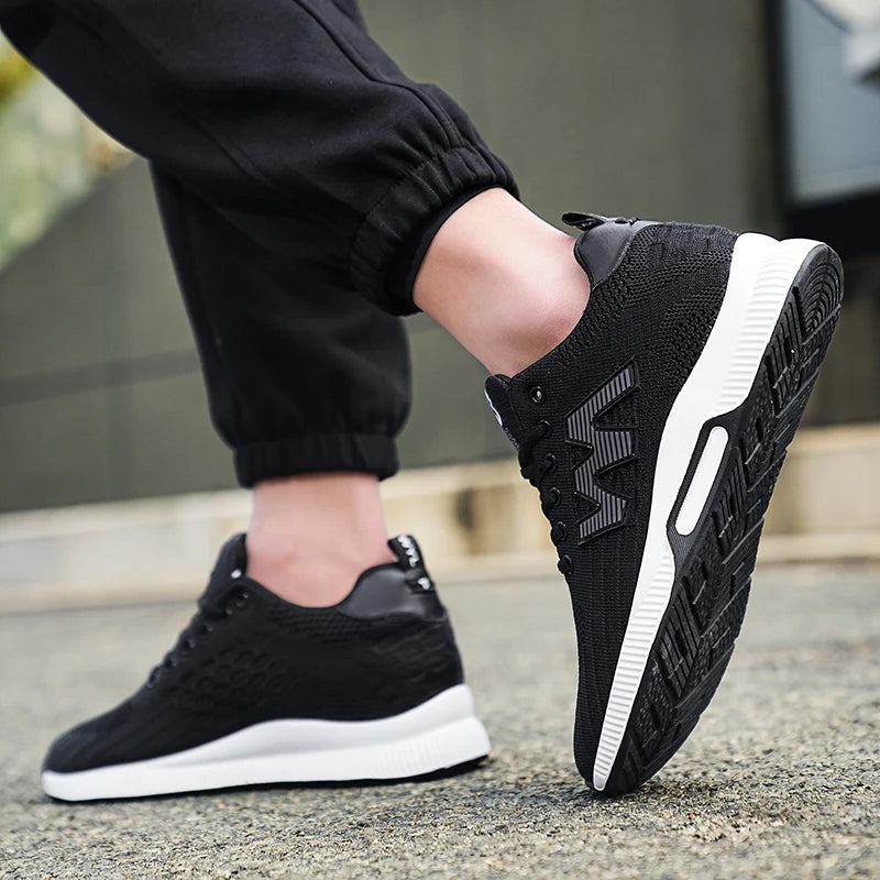 Masszív férfi cipő, magasságnövelő talpbetét 6 cm, sport, nagy méret 37–46