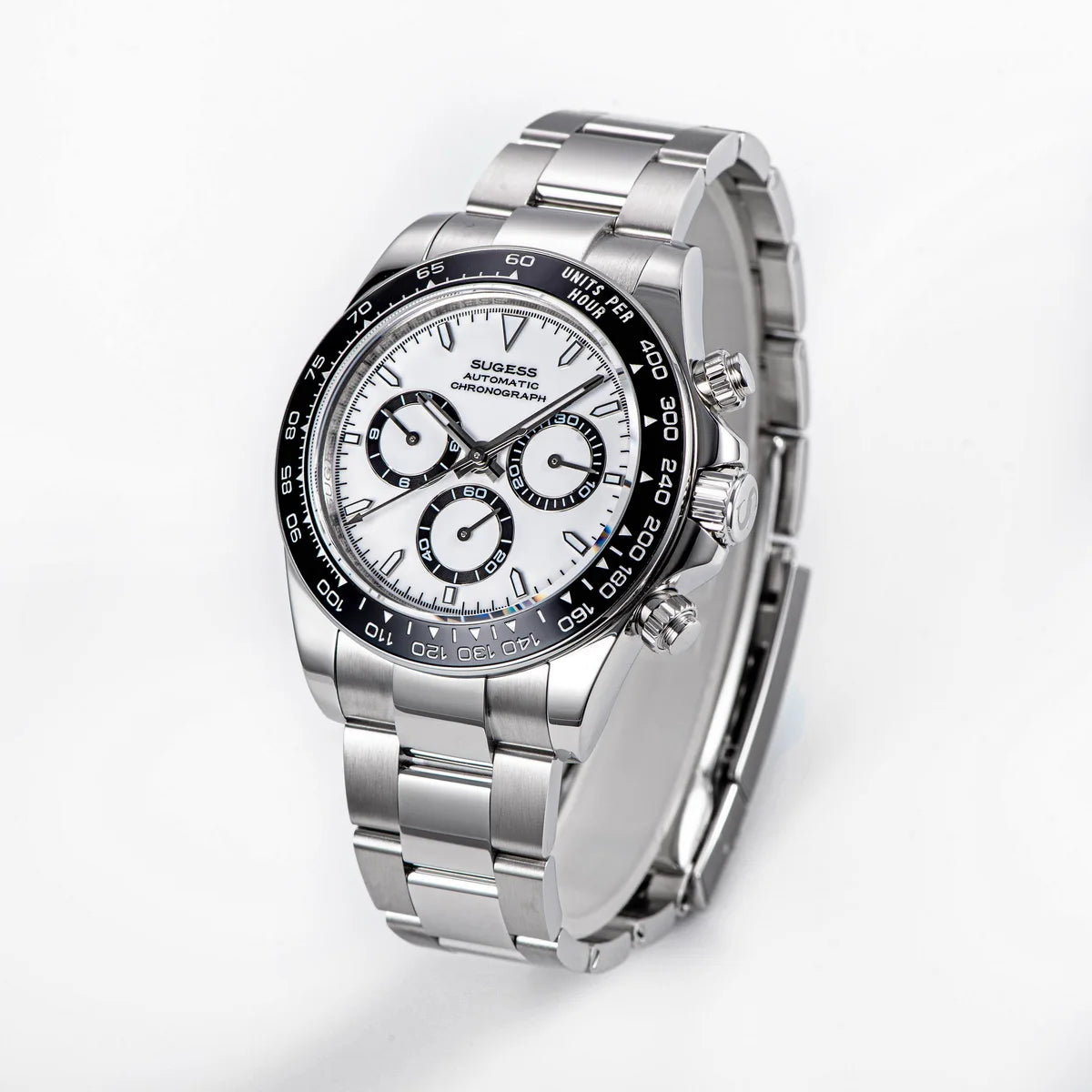 Sugess Diving Men's Watch Panda Automatic Mechanical Chronograph Peacock SL4801 Movement Wristwatch Waterproof Ceramic Bezel New