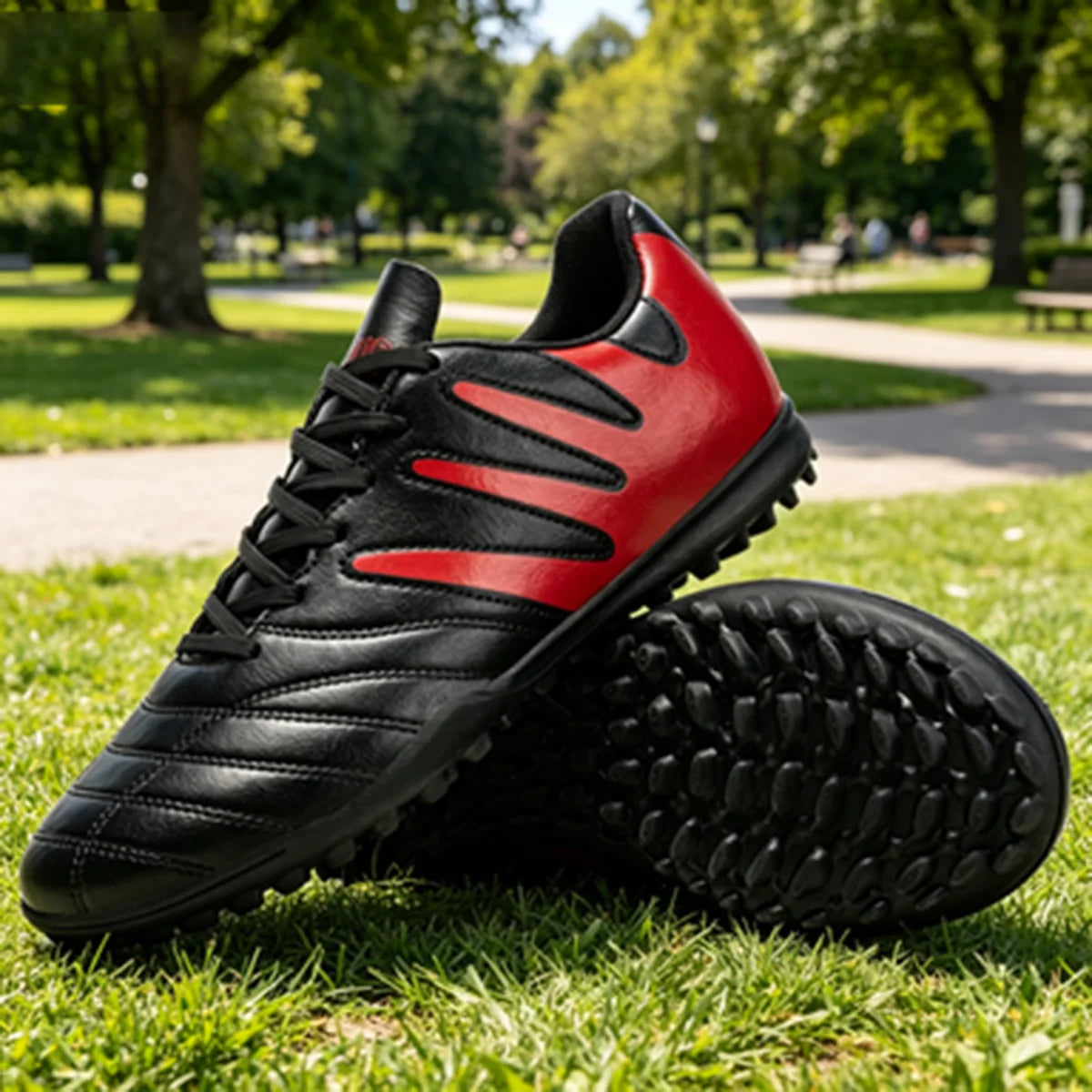 Chaussures de football Sport Essential TF Turf, tissu PU intégré, semelle en caoutchouc antidérapante, résistantes à l'usure, unisexes, décontractées.
