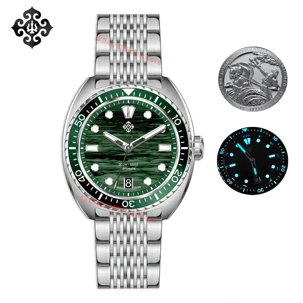 IXDAO IPOSE 2026 New Men's Automatic Mechanical Watch Poseidon Pattern Diving Watch 20Bar Stainless Steel BWG-9 Reloj Hombre