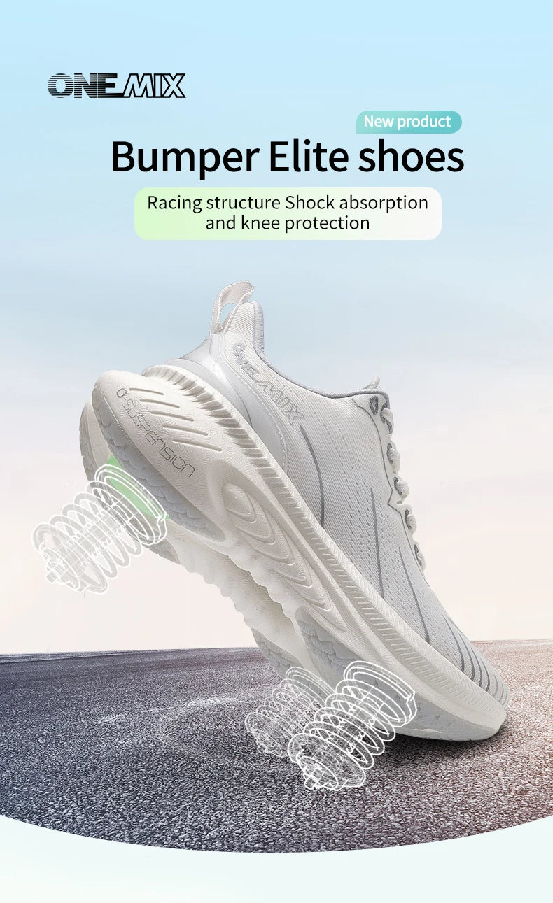 ONEMIX Nové běžecké boty s vrchním polstrováním pro muže – sportovní tréninkové boty pro outdoorové aktivity – protiskluzové a odolné tenisky pro muže