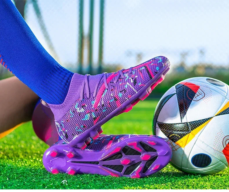 Chaussures de football à pointes longues pour hommes, chaussures de sport d'intérieur, chaussures de football professionnelles, chaussures souples respirantes unisexes, livraison directe