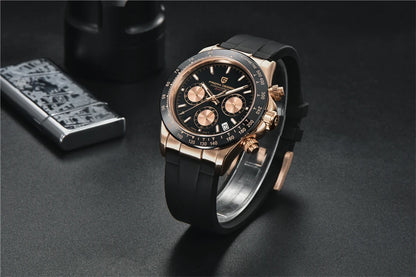 PAGANI DESIGN V2 40MM Meteorite Dial Men Quartz Watches Sapphire Retro Chronograph Waterproof Watch For Men