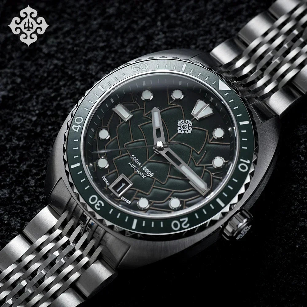 IXDAO IPOSE 2026 New Men's Automatic Mechanical Watch Poseidon Pattern Diving Watch 20Bar Stainless Steel BWG-9 Reloj Hombre