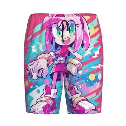 Pantalones cortos de pijama personalizados de Sonic the Hedgehog para hombre, para dormir y estar por casa