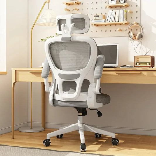 Chaise ergonomique pour ordinateur, protection lombaire, dossier respirant, chaise relevable, pour la maison et le bureau, idéale pour les postures assises prolongées.