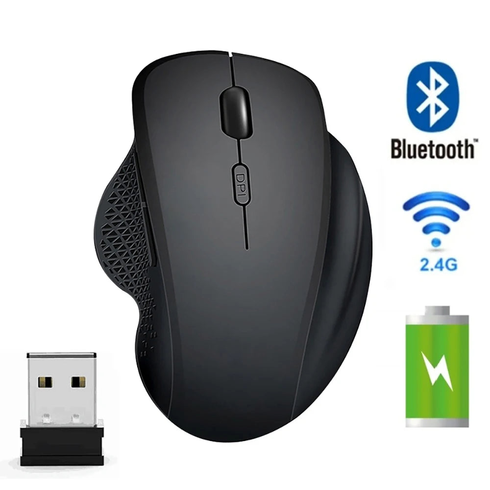 Wireless Mouse Rechargeable Bluetooth Mouse 4000DPI Silent Mice 2.4G USB Gaming Receiver for MacBook PC Laptop Accessories