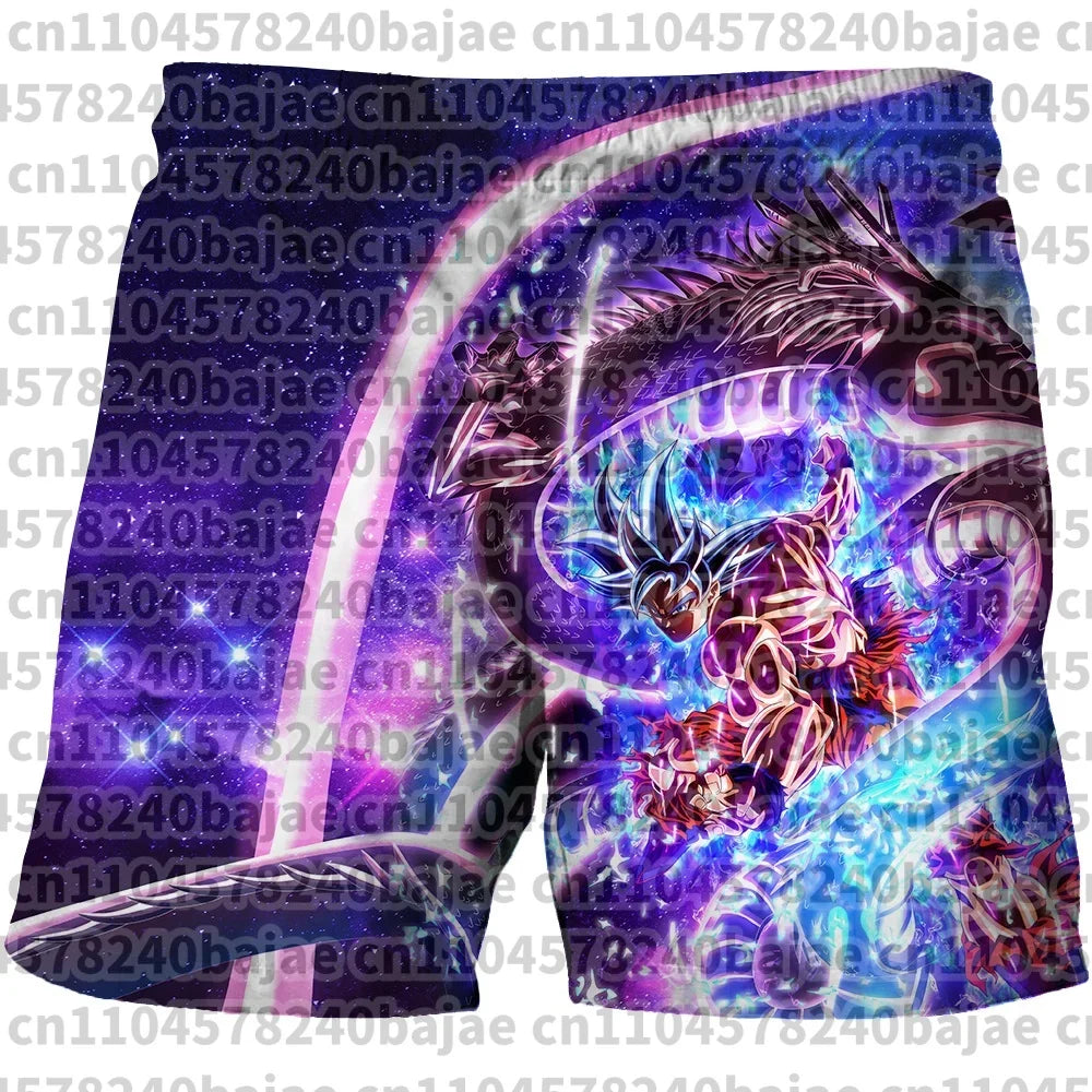 Pantalones cortos infantiles con estampado de Dragon Ball. Pantalones cortos para niños de 3 a 14 años. Pantalones cortos de playa para niños. Bañadores de verano de secado rápido con motivos de dibujos animados.