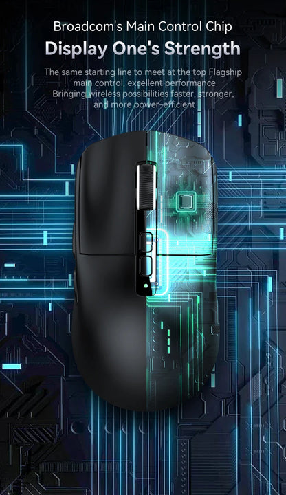 ATTACK SHARK X6 Tri-mode Gaming Mouse with Magnetic Charging Dock, PixArt PAW3395 Sensor, 26K DPI, 49g Ultralight, for PC/Mac