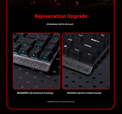 MADLIONS MAD60HE MAD68HE Magnetic Switch Keyboard Mechanical Keyboard 8000Hz 0.01mmRT Wired Custom Valorant Gaming Keyboard