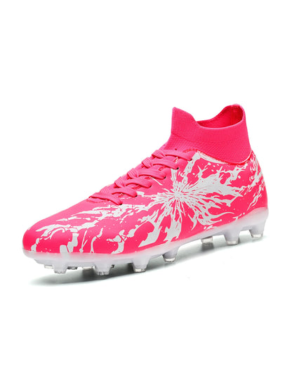 Chaussures de football professionnelles AG/FG pour hommes et femmes, antidérapantes, avec crampons longs, confortables, en PU, pour terrain gazonné, compétition et entraînement