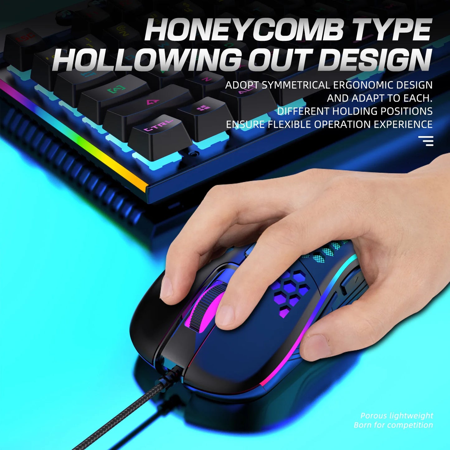 USB Wired Gaming Office Mouse Mechanical Mouse USB Illuminated Mouse 7200DPI Adjustable Optical Gaming Mouse for Desktop Laptop