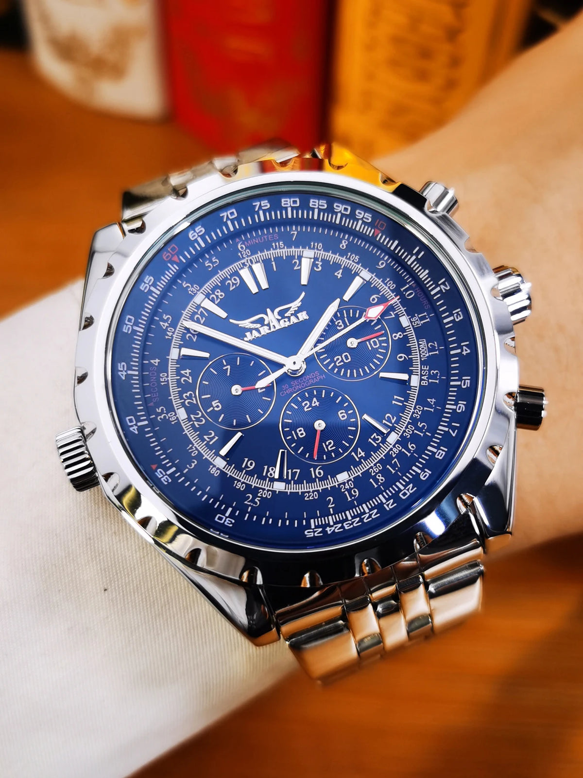 JARAGAR 212 Relógio mecânico automático para homem, estilo empresarial de luxo, com calendário semanal, relógio para homem, presente premium, Reloj Hombre