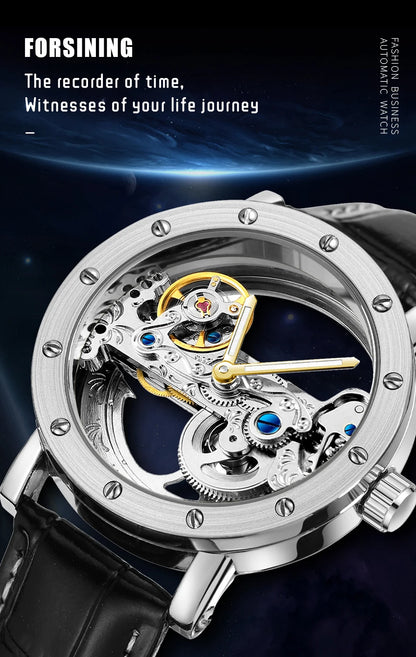 2026 Top Brand Luxury Steel Skeleton Tourbillon Automatic Watch Men's Leather Mechanical Waterproof Luminous Elegant Wrist Clock