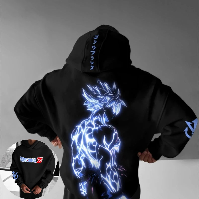 Sudadera con capucha de Dragon Ball con Goku para hombre y mujer, para primavera y otoño, ropa urbana, oversize, informal, con estampado de anime