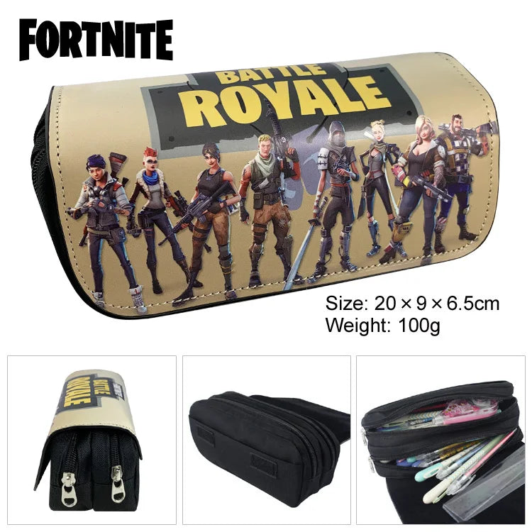 Estojo Fortnite Novo com Figura Cartoon Estampada, Bolsas para Lápis, Estojos Fofos para Rapazes, Material Escolar, Presentes de Aniversário para Crianças