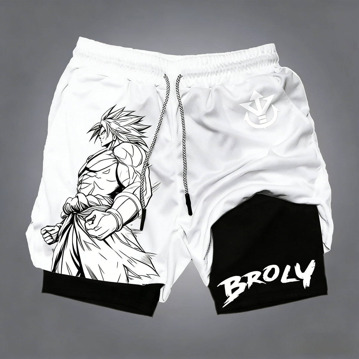 Pantalones cortos de doble capa para hombre de Dragon Ball, Son Goku, verano, anime japonés, imitación, dos piezas, deportivos, fitness, de secado rápido