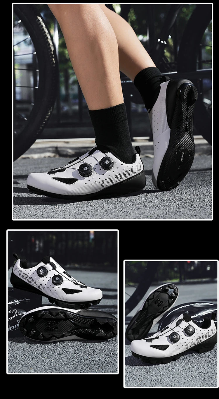 Road Cycling Shoes Flats Cleats Shoes Speed Cycling Sneakers Men’s Bike Shoes Women’s Self-Locking Non-slip Mountain Bicycle SPD Shoes