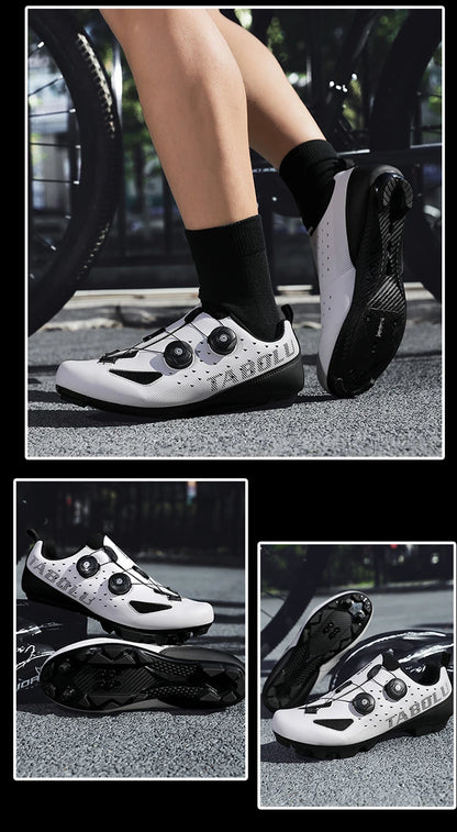 Road Cycling Shoes Flats Cleats Shoes Speed Cycling Sneakers Men’s Bike Shoes Women’s Self-Locking Non-slip Mountain Bicycle SPD Shoes