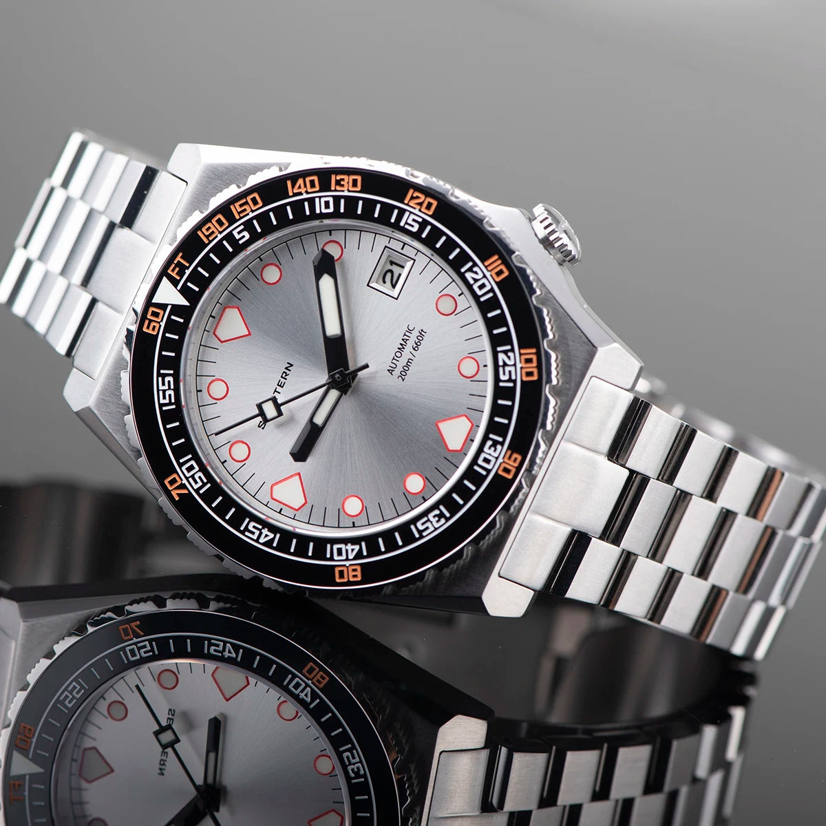 SEESTERN SUB600T V3 Men's Watch Automatic Diving Sapphire Wristwatch NH35 Movement Ceramic Bezel Luminous Date Jubilee Waterproof