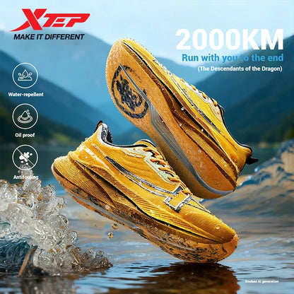 Xtep 2000km Men's Running Shoes 2025 Winter Waterproof Stronger Propulsive Force Cushion Shock Absorption Sneakers 875419110019