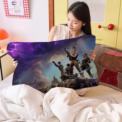 Cartoon Game F-FortniteS Made of Quick-drying polyester non-slip High-grade Pillow Towel Non-Slip Pillowcase Secured.