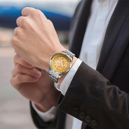 Pánské hodinky BERNY Aviation – křemenný chronograf s datem, safírovým sklem a ultraluminiscenční vrstvou – elegantní hodinky luxusní značky